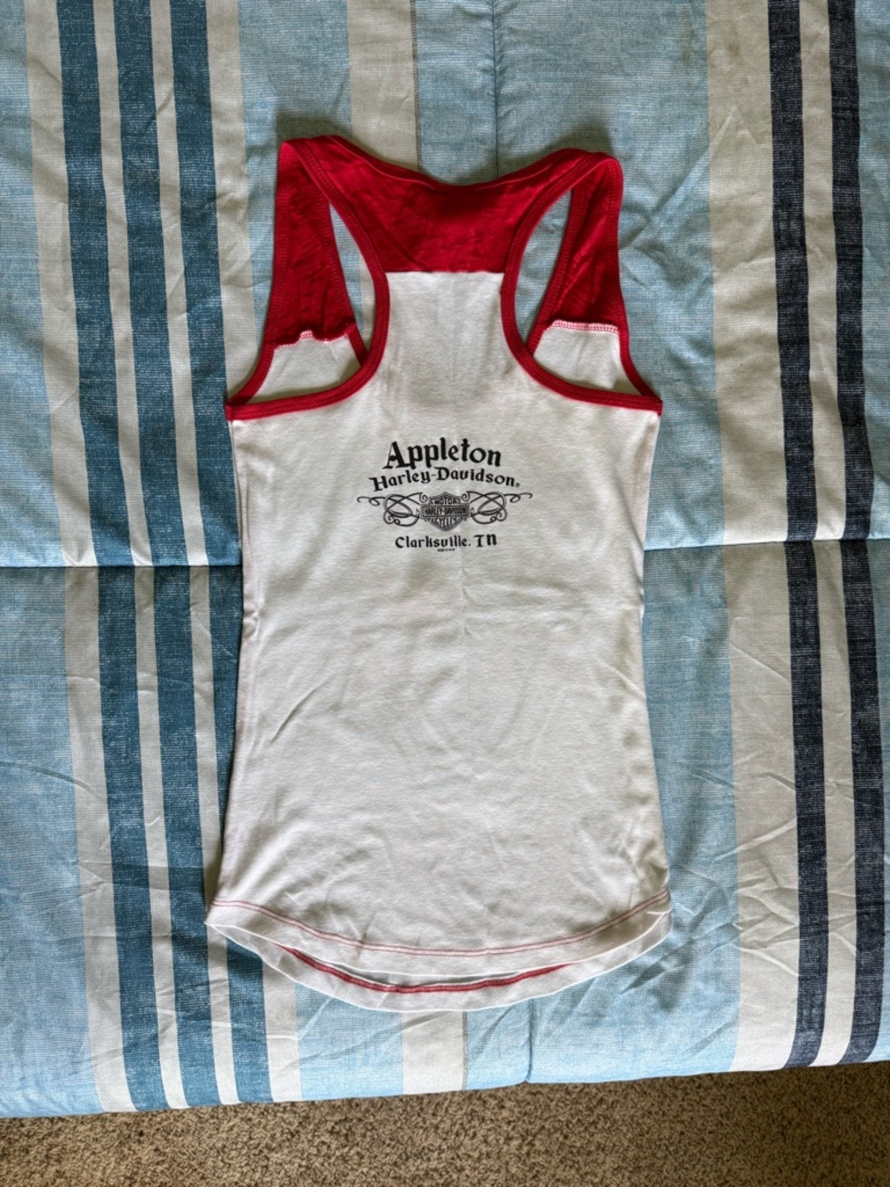 Harley-Davidson Red & White Racerback Tank Top - Picture 2 of 3